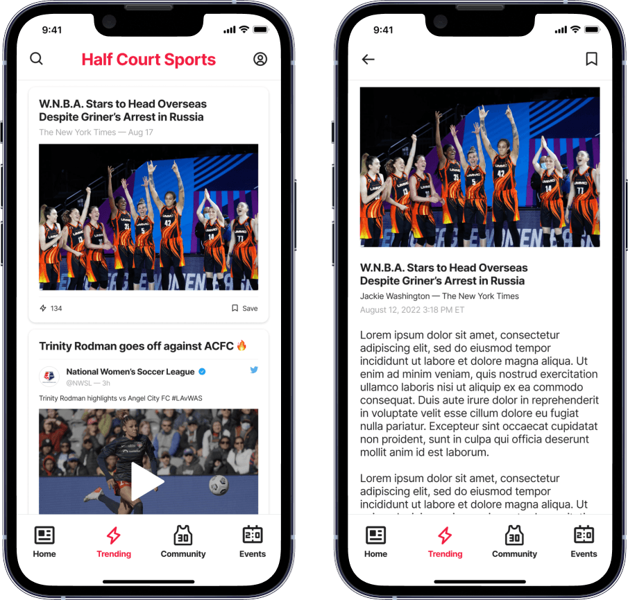Trending screens