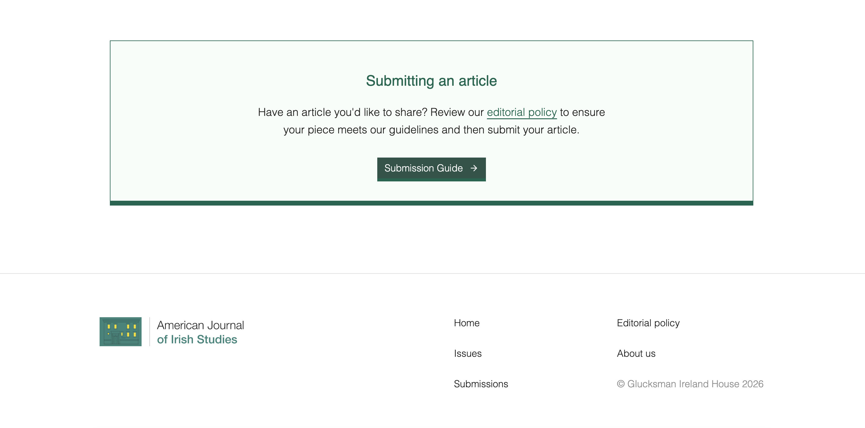 American Journal of Irish Studies submissions